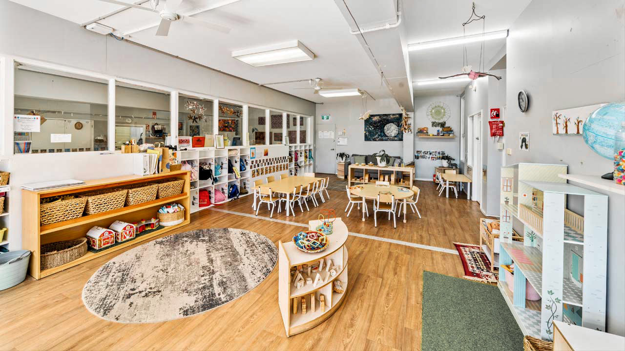 Classroom and play area. Classroom and play area.